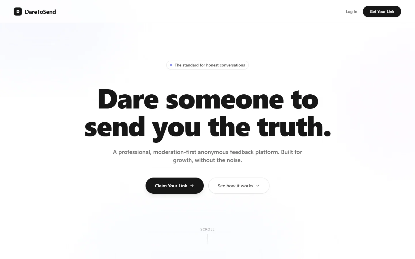 DareToSend — Anonymous Feedback Platform preview screenshot 1