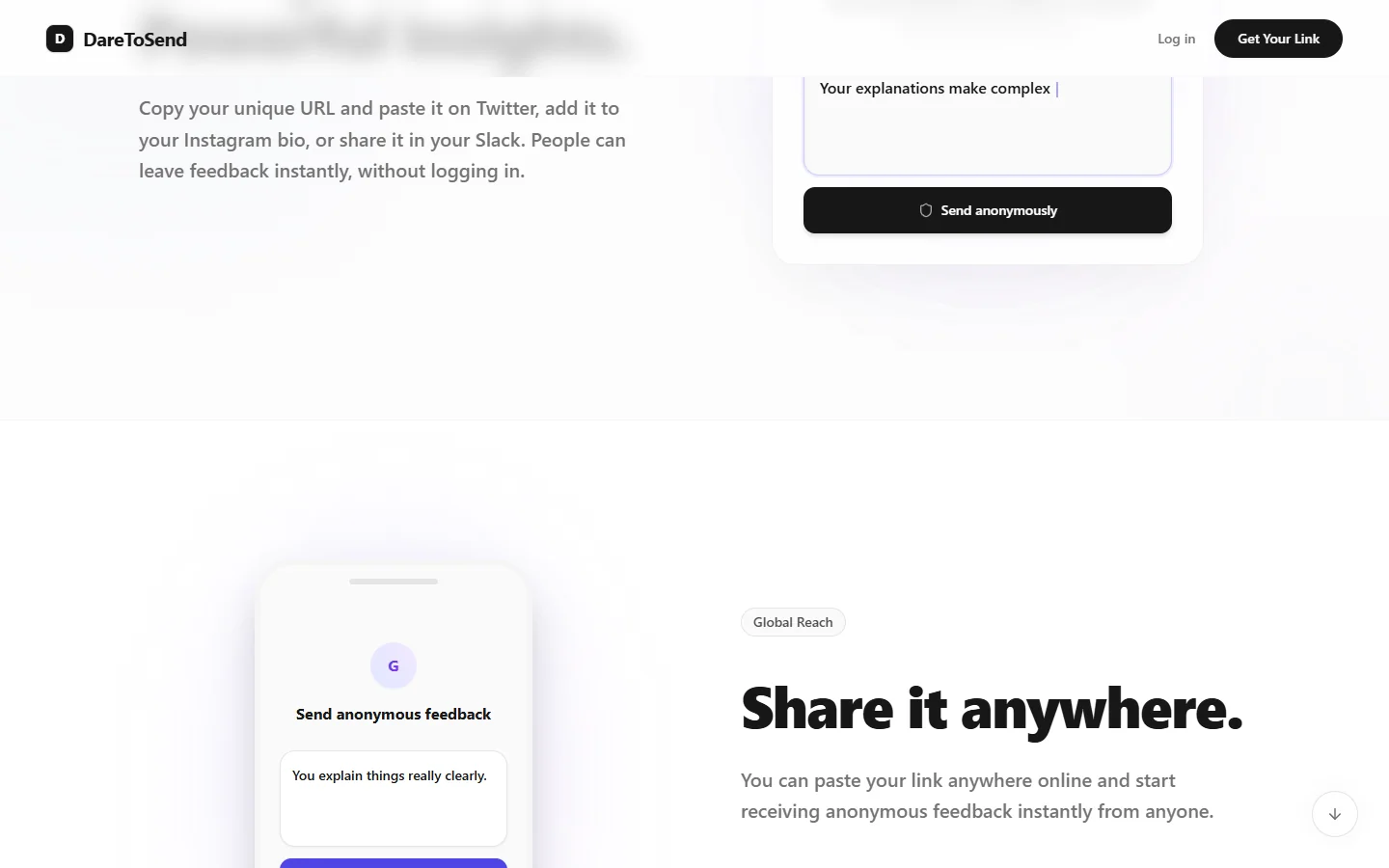 DareToSend — Anonymous Feedback Platform preview screenshot 3